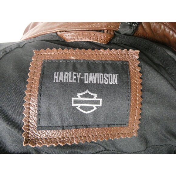 NWT AUTHENTIC Harley-Davidson Men's Portage Midweight Leather Jacket - Brown - Picture 11 of 12